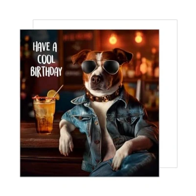 Afbeelding van Edition Seidel GQ159 SW024 Hoogwaardige vierkante verjaardagskaart met envelop, humoristische hond