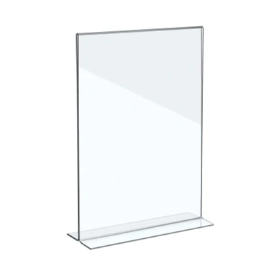 Afbeelding van A6 Folderhouder / Menukaarthouder Tafelhouder Acrylglas T Standaard type Premium