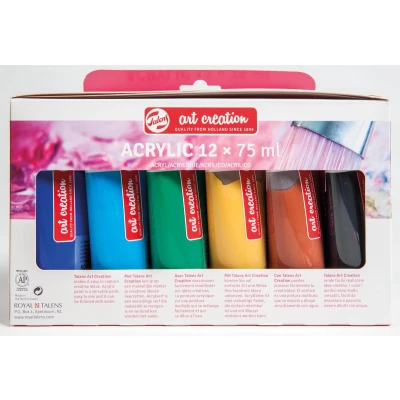 Afbeelding van Talens Art Creation acrylverf tube van 75 ml, set 12 tubes in geassorteerde kleuren