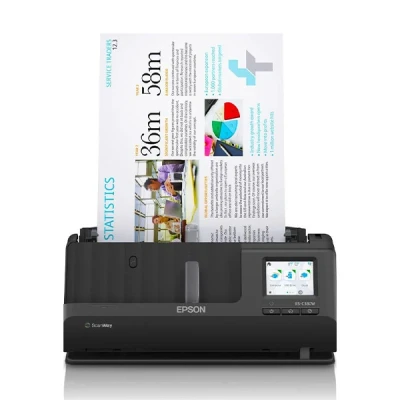 Image de Epson ES C380W Scanner à feuilles Recto verso A4/Legal 600 dpi x Chargeur automatique de documents (20 pages) jusqu&#039;à 3500 pages par jour USB 2.0, Wi Fi(n)
