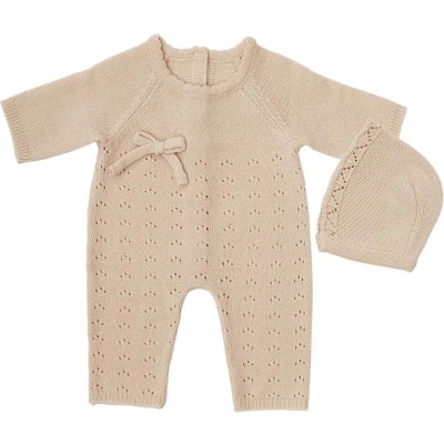 Afbeelding van Byastrup Poppenkleding Boxpakje Met Muts 50 Cm Beige
