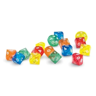 Afbeelding van Learning Resources Dobbelstenen in een tienzijdige dobbelsteen (set van 72)