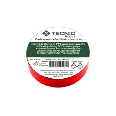 Afbeelding van PVC isolatietape, dikte 0,13 mm, 15 mm x 10 m, rood