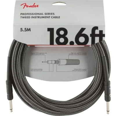 Afbeelding van Fender Professional Series Instrument Cable 5.5m (Grey Tweed) Gitaarkabel