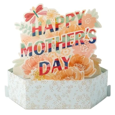 Afbeelding van Hallmark Moederdagkaart 3D pop up banner vlindermotief