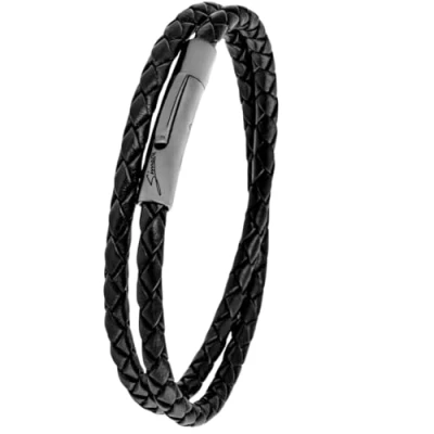 Afbeelding van Simaru Hoogwaardige leren armband gemaakt in Duitsland voor dames en heren, uniseks van echt gevlochten Leer met haaksluiting roestvrij staal, huidvriendelijk,