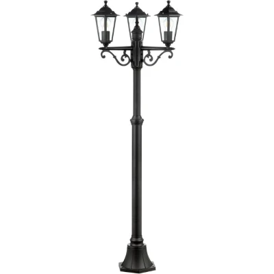Afbeelding van Brillant Carleen buitenlantaarn, 3 vlammig, zwart 3x A60, E27, 60W, geschikt voor normale lampen (niet meegeleverd)