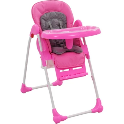 Afbeelding van vidaXL Kinderstoel hoog roze en grijs