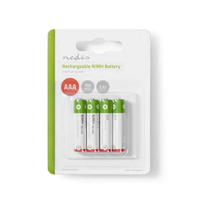 Image de Nedis BANM7HR034B Pile Rechargeable Ni MH AAA 1.2 V 700 mAh 4 pièces Blister