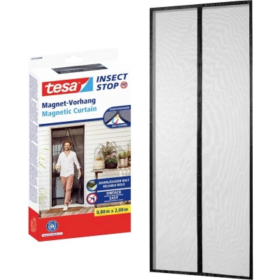 Afbeelding van tesa Fliegengitter 55374 00000 00 Magneetgordijn (b x h) 0.80 m 2.00 Antraciet 1 stuk(s)