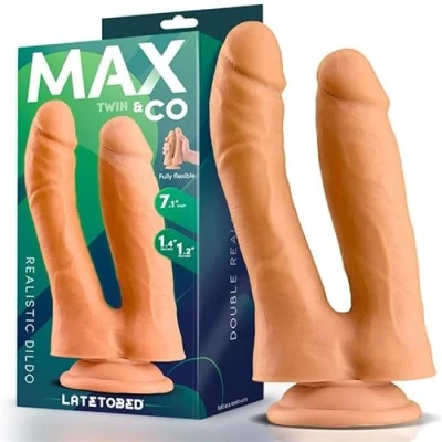 Afbeelding van Twin Double Realistic Dildo 7.1 Beige