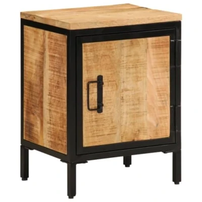 Afbeelding van Nachtkastje 40x30x52,5 cm massief ruw mangohout