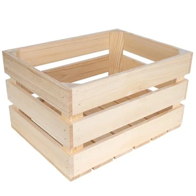 Afbeelding van Creative Deco houten krat decoratie fruitkisten Natuurlijk 40 x 30 23 cm fruitkrat wijnkratten appelkrat Ideaal voor cadeau kist boekenkast Speelgoedkist