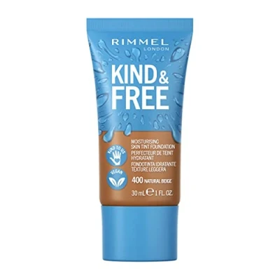 Afbeelding van 1+1 gratis: Rimmel KIND &amp; FREE Vegan Foundation 400 Natural Beige 30 ml