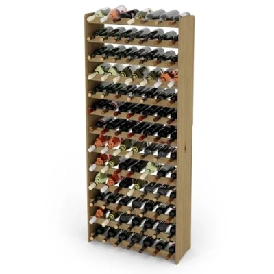 Afbeelding van Lenmar Horizontale flessenhouder, 13 etages met 7 flessen voor 91 flessen, afmetingen van de houten 172 x 72 26,5 cm, wijnrek grenenhout, naturel