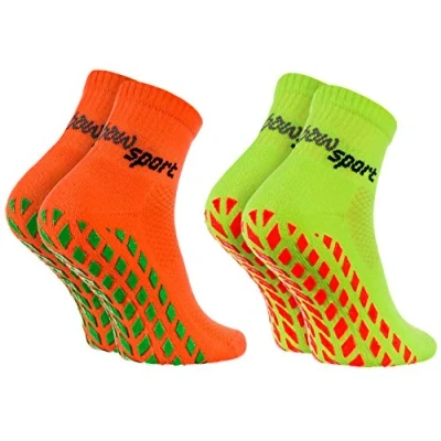 Afbeelding van Rainbow Socks Neon sportsokken voor dames en heren, 2 x oranje/groen