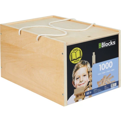 Afbeelding van BBlocks Houten Plankjes in Luxe Kist 1000 Stuks