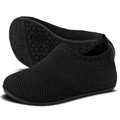 Afbeelding van Sosenfer Pantoffels voor kinderen, jongens en meisjes, antislip, licht, peuters, huisschoenen, pantoffels, uniseks, zwart.