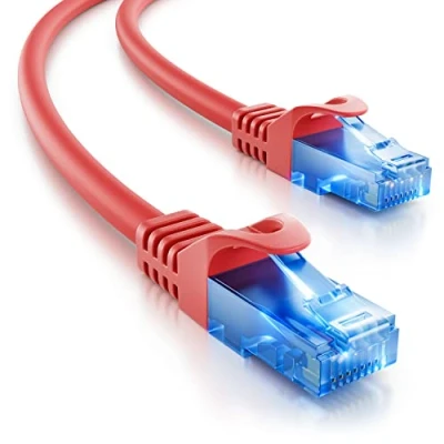 Afbeelding van deleyCON 5 m netwerkkabel Ethernet LAN Gigabit CAT.6 kabel RJ45 CAT6 compatibel met CAT.5 CAT.5e CAT.6a Cat.7 rood