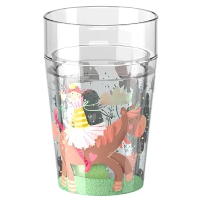 Afbeelding van Haba glitterbeker Prinses rijdt paard 150 ml