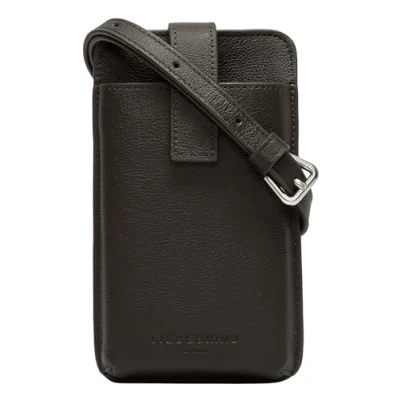 Afbeelding van LIEBESKIND BERLIN Leren Schoudertas mobiele telefoon Harris Mobile Pouch Nori Green Donkerbruin