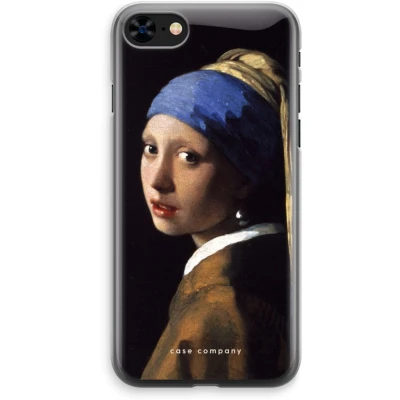 Afbeelding van Case Company® hoesje geschikt voor iPhone 8 The Pearl Earring Soft Cover Telefoonhoesje Bescherming aan alle Kanten en Schermrand