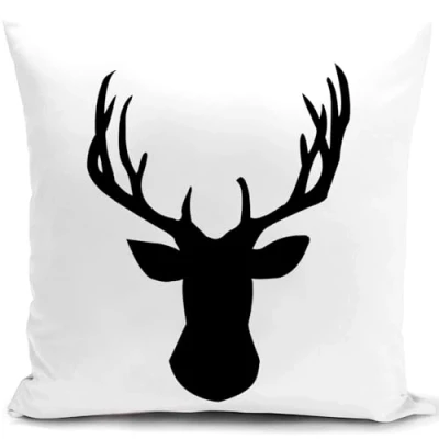Afbeelding van HUASHUZI Hertenkop decoratieve kussenhoes woondecoratie voor woonkamer, bank, bed, bank 45 x cm