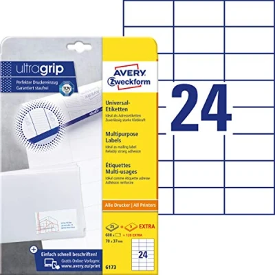Afbeelding van Avery Zweckform 6173 etiket Wit Rechthoek Permanent 720 stuk(s)