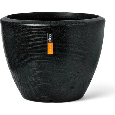 Afbeelding van Capi Europe Bloempot bol Granite 48x35 Zwart