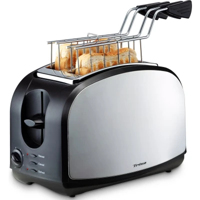 Afbeelding van Trisa Crispy Snack Broodrooster RVS, Zwart