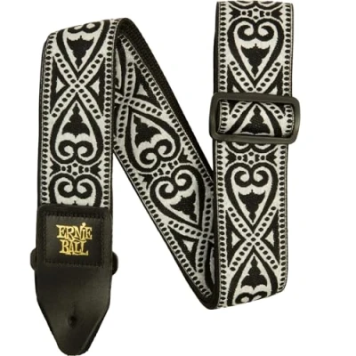 Afbeelding van Ernie Ball Gitaarriem, jacquard, zwart hart