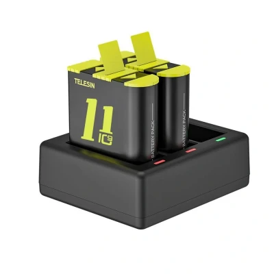 Afbeelding van Telesin Triple Batterij Oplader met 2 batterijen voor GoPro 9 / 10 11 12