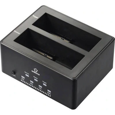 Afbeelding van Renkforce RF 5576398 USB 3.2 Gen 1 (USB 3.0) SATA 2 poorten Harde schijf dockingstation 2.5 inch, 3.5 inch Met clone functie, wis functie