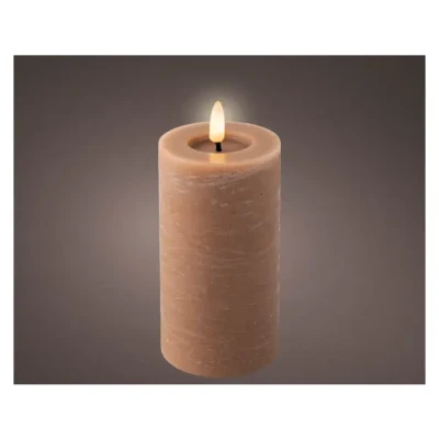 Afbeelding van Kaars LED Lumineo Bruin Ø 7 x 15 cm Vlameffect