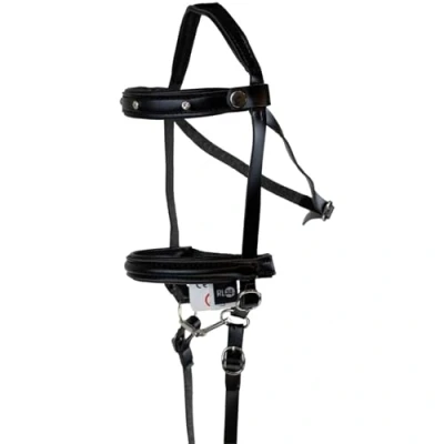 Afbeelding van RL24 Hobby Horse hoofdstel voor werkpaard verwisselbare hoofdband van kunstleer accessoires stokpaard in zwart