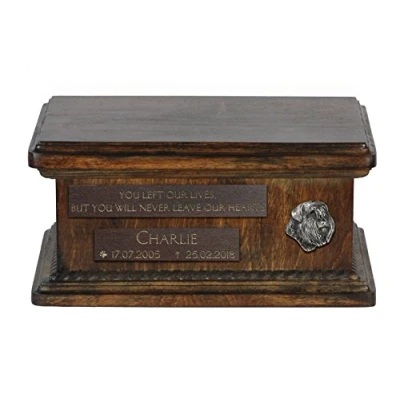 Afbeelding van Houten urn hond voor Bouvier des Flandres gepersonaliseerd met gravure
