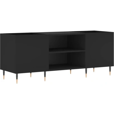 Afbeelding van Platenkast 121x38x48 cm bewerkt hout zwart