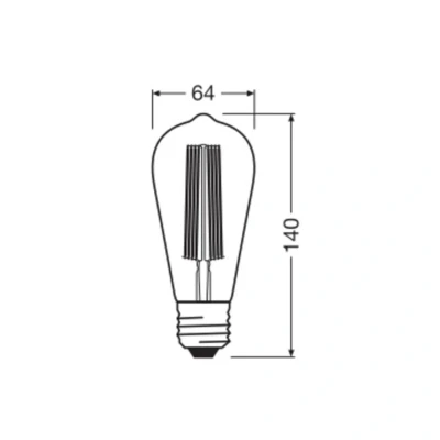 Afbeelding van OSRAM LED Vintage 1906 Edison, goud, E27, 5,8 W, 822, dimbaar.