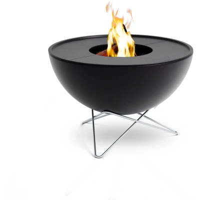 Afbeelding van Höfats Bowl 70 Vuurschaal Plancha BBQ Set Laag Black / Stainless Steel