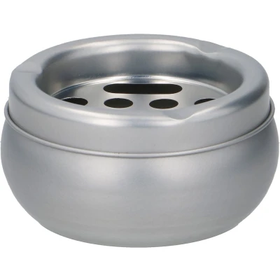Afbeelding van Asbak zilver aluminium 10 x 5,5 cm