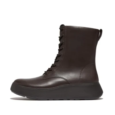 Afbeelding van FitFlop F Mode Leather Lace Up Flatform Ankle Boots BRUIN Maat 38