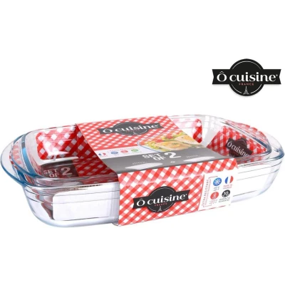 Afbeelding van Set met ovenschalen Ô Cuisine 334SA05 Transparant Glas (2 pcs)