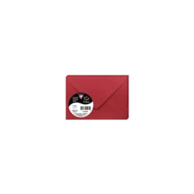 Afbeelding van Clairefontaine 5580C, verpakking met 20 enveloppen, formaat 7,5 x 10 cm, 120 g/m², kleur: aalbessenrood, uitnodiging voor evenementen en overeenkomst, Pollen serie, glad papier van hoge kwaliteit