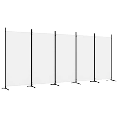 Afbeelding van vidaXL 5 vaks scheidingswand Wit 433x180 cm Stof