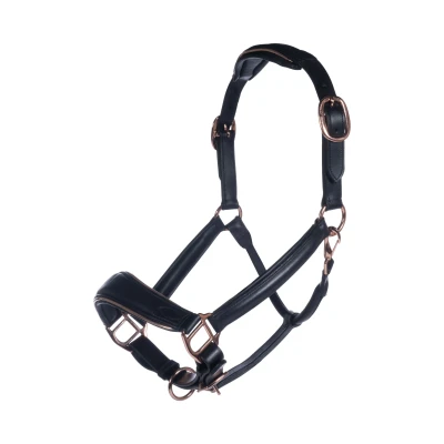 Image de HKM Leather Halter Rosegold