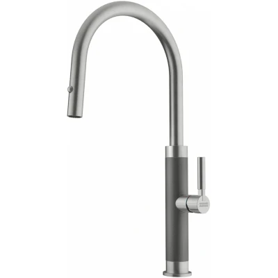 Afbeelding van Franke Mythos Masterpiece Keukenkraan met J uitloop uittrekbare sproeikop volledig RVS 115.0711.554
