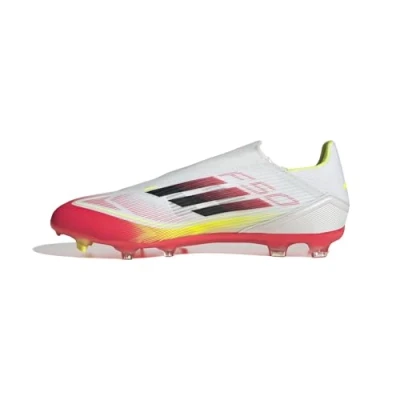 Afbeelding van adidas Performance F50 League Laceless FG/MG Voetbalschoenen met kunststof noppen, Heren, Maat: 42 2/3, Footwear white/core black/solar yellow