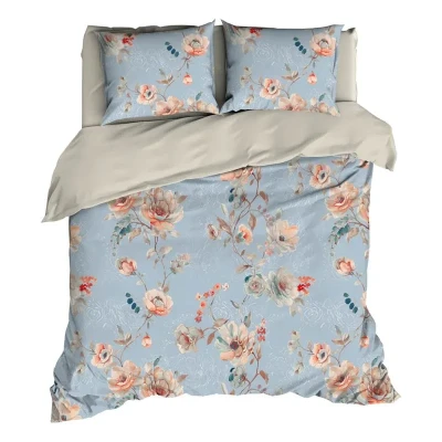 Afbeelding van Satin d&#039;Or Charlotte Dekbedovertrek Tweepersoons 200x200/220 cm Blue