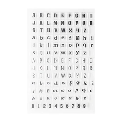 Afbeelding van Transparante stempelset met plakboeken, stempel, Alephabet, van siliconen, pvc, voor doe het zelf, vrije tijd, creatief, kerstcadeau kinderen (patroon 4: hoofdletters en kleine letters)