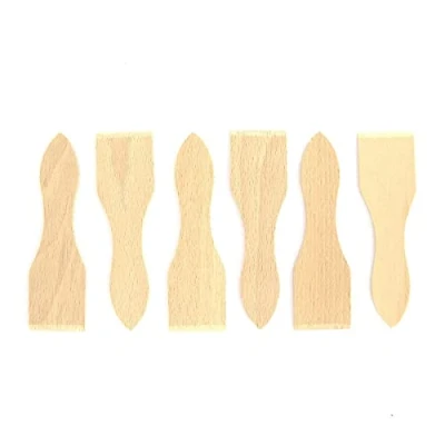 Afbeelding van Fackelmann 8641650 Set van 6 raclettespatels, spatel voor pannen per 6, raclettespatel, spatel, hout, 12,8 x 3,7 cm